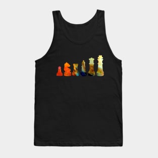 Chess pieces watercolor Tank Top